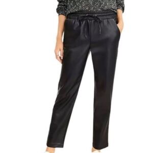 LOFT - Faux Leather pull on drawstring pants!
